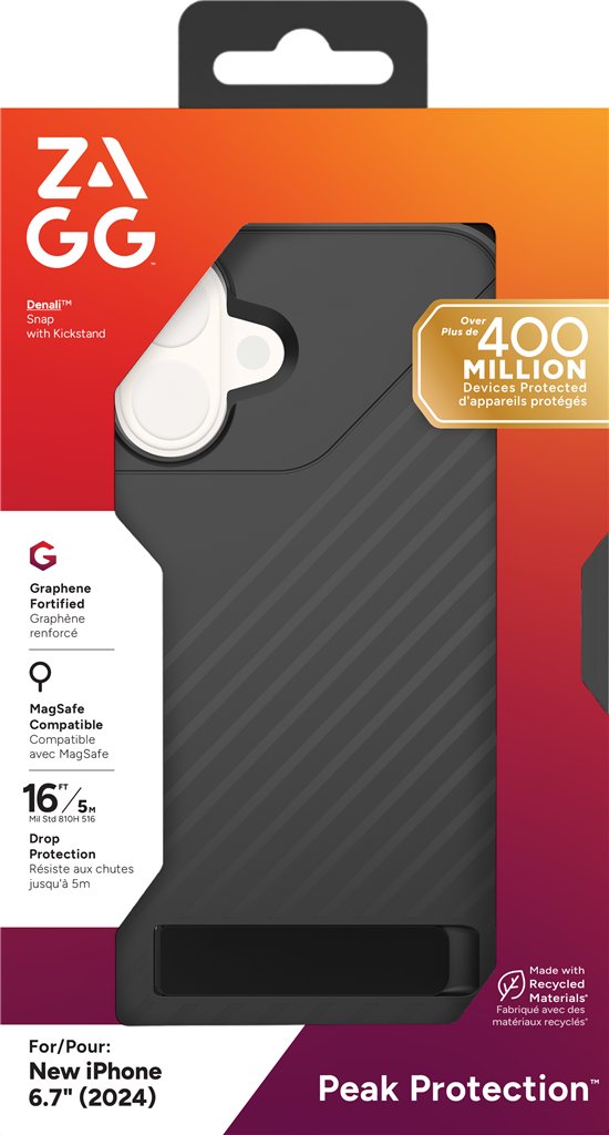 ZAGG Denali Snap w/Kickstand mobile phone case 17 cm (6.7") Cover Black - Image 3