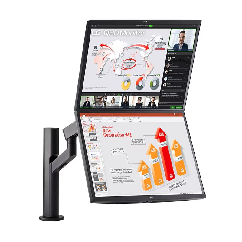 LG 27" QHD Dual Ergo QHD Monitor with USB Type-C, Daisy Chain - Image 3
