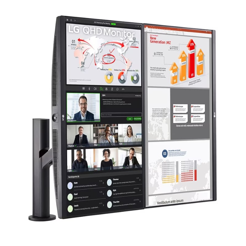 LG 27" QHD Dual Ergo QHD Monitor with USB Type-C, Daisy Chain - Image 4