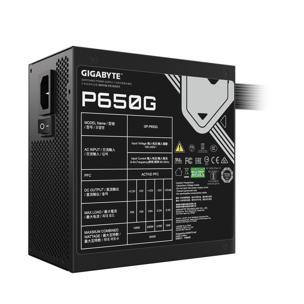 GIGABYTE GP-P650G power supply unit 650 W 20+4 pin ATX ATX Black - Image 12