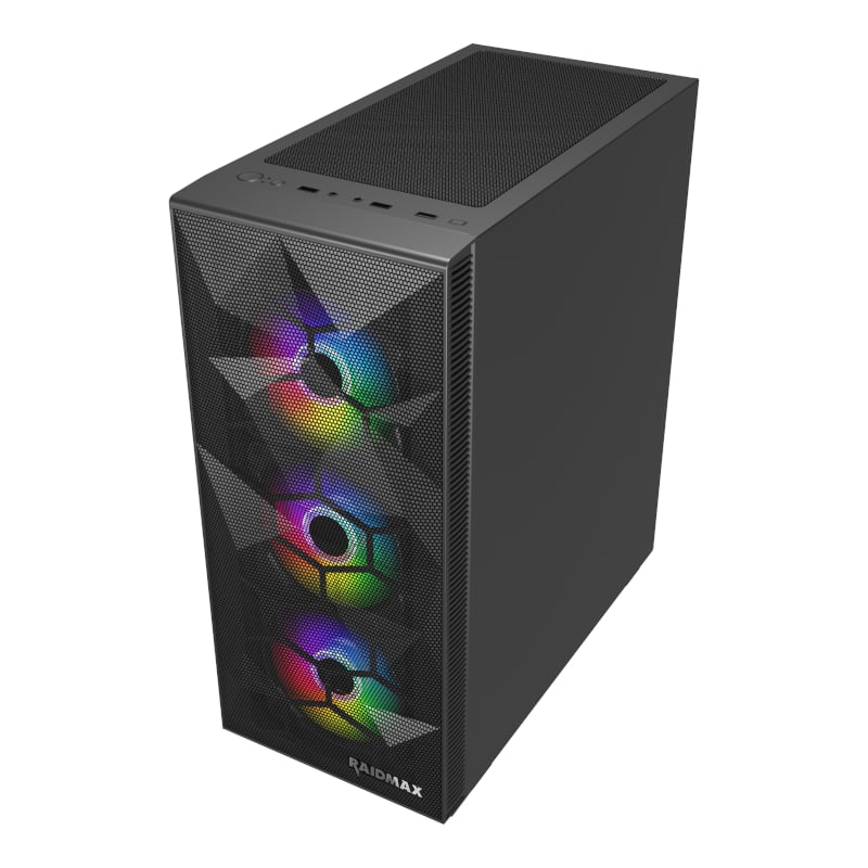 Raidmax V151TBS ATX | Micro-ATX | Mini-ITX RGB Mid-Tower Gaming Chassis - Black - Image 3