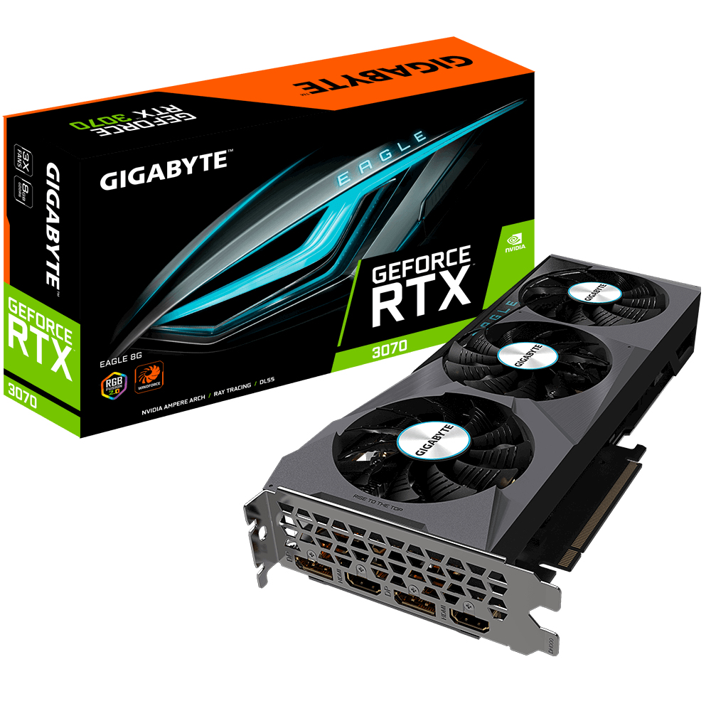 GIGABYTE EAGLE GV-N3070EAGLE-8GD graphics card NVIDIA GeForce RTX 3070 8 GB GDDR6