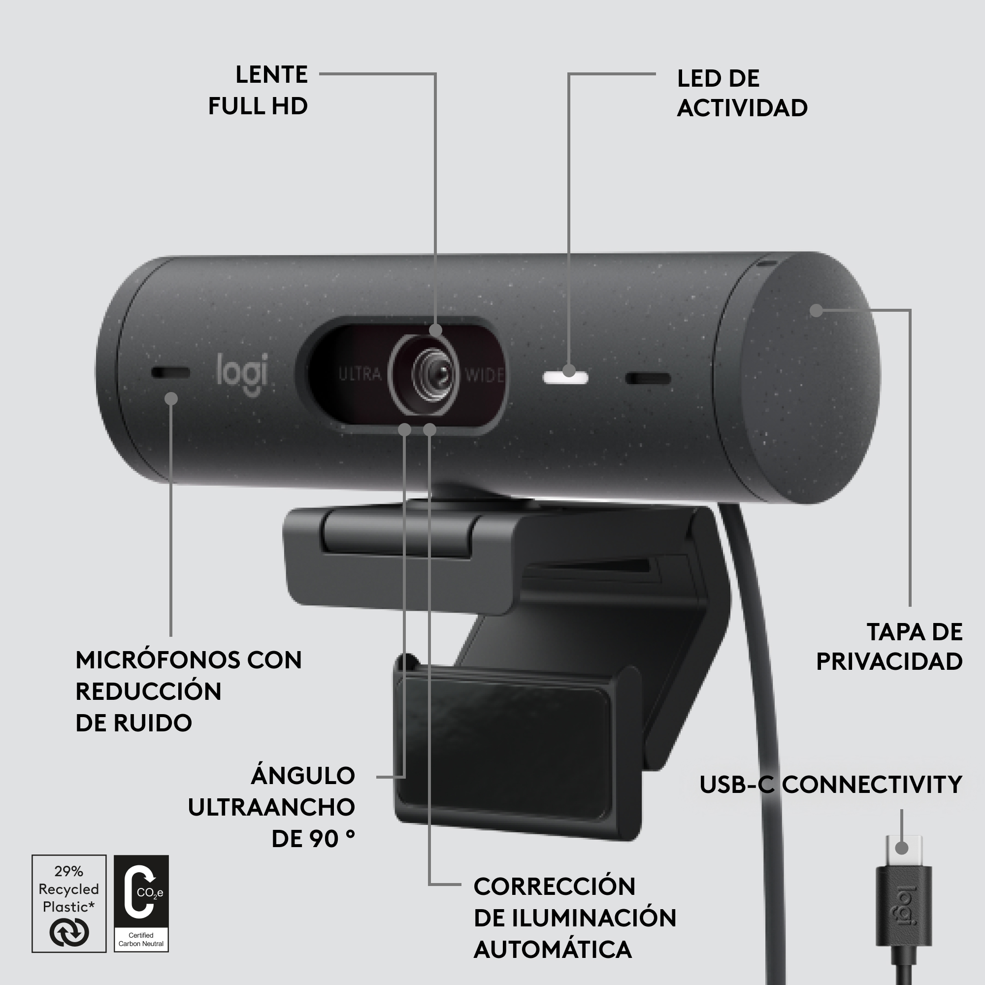 LOGITECH BRIO 500 FULL HD 1080P WEBCAM - Image 13