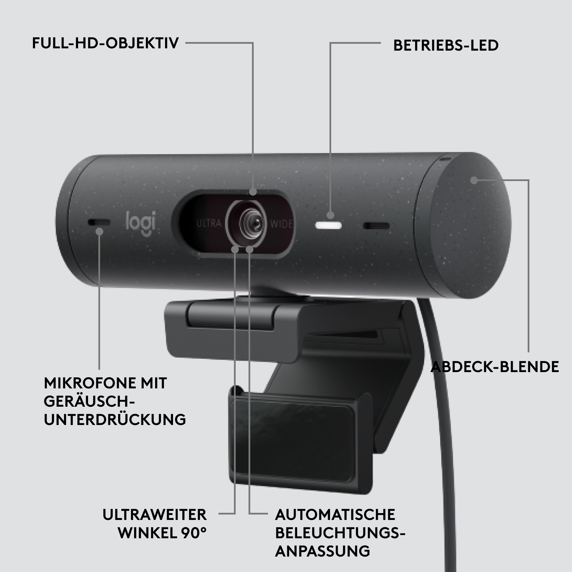 LOGITECH BRIO 500 FULL HD 1080P WEBCAM - Image 57