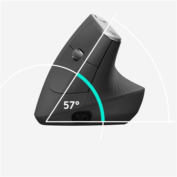 LOGITECH MX VERTICAL ADVANCED ERGONOMIC WIRELESS MOUSE GREY - Image 4