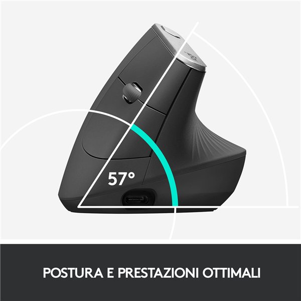 LOGITECH MX VERTICAL ADVANCED ERGONOMIC WIRELESS MOUSE GREY - Image 37