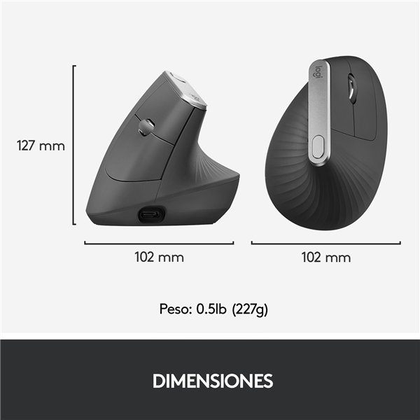 LOGITECH MX VERTICAL ADVANCED ERGONOMIC WIRELESS MOUSE GREY - Image 31