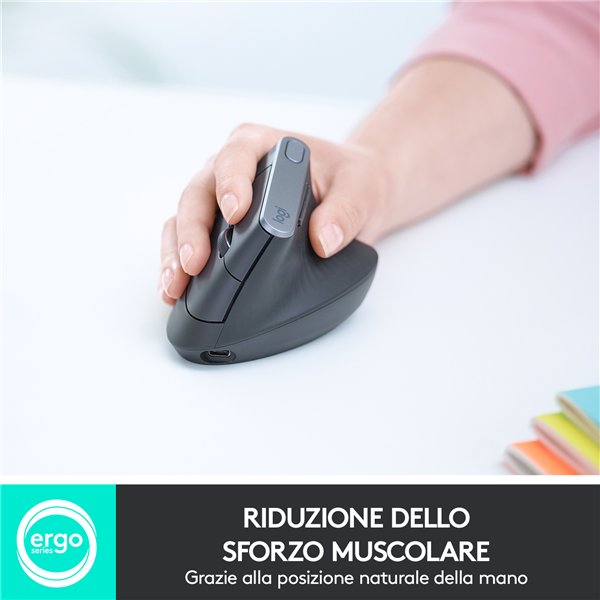 LOGITECH MX VERTICAL ADVANCED ERGONOMIC WIRELESS MOUSE GREY - Image 36