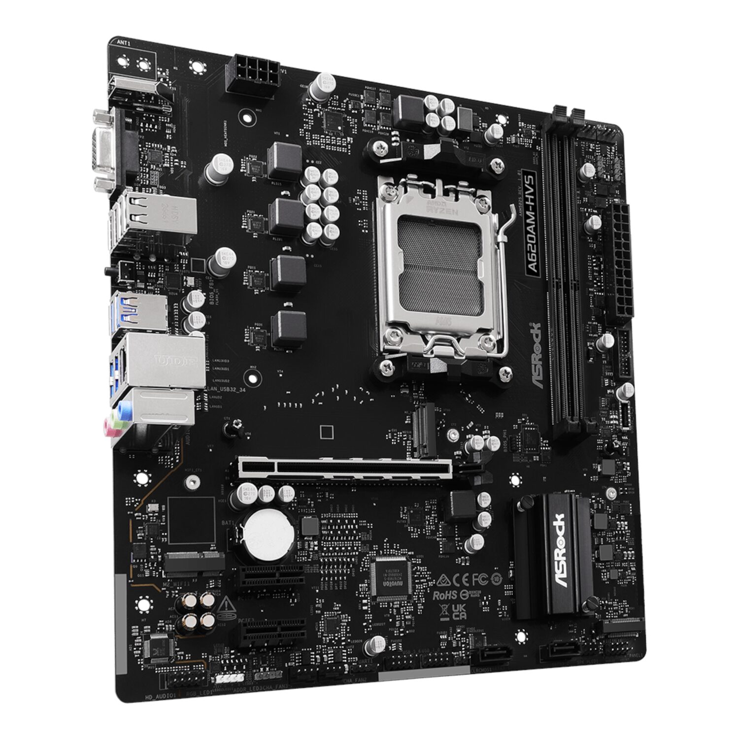 ASRock A620AM-HVS Micro ATX AM5 DDR5 Motherboard (HDMI and PCIe 4.0) - Image 3