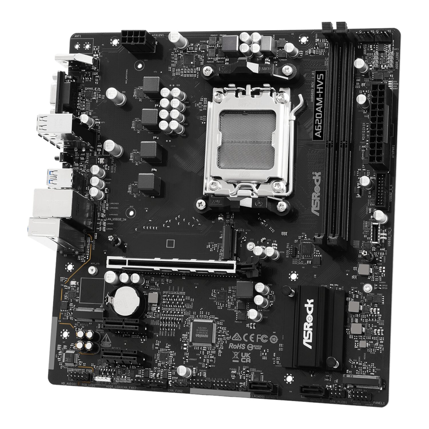 ASRock A620AM-HVS Micro ATX AM5 DDR5 Motherboard (HDMI and PCIe 4.0) - Image 4