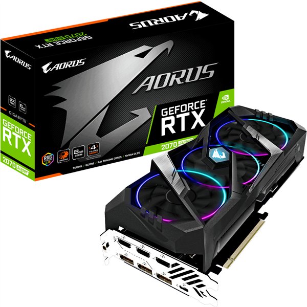 GIGABYTE AORUS GV-N207SAORUS-8GC graphics card NVIDIA GeForce RTX 2070 SUPER 8 GB GDDR6