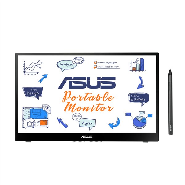 ASUS MB14AHD computer monitor 35,6 cm (14") 1920 x 1080 pixels Full HD LCD Touchscreen Black