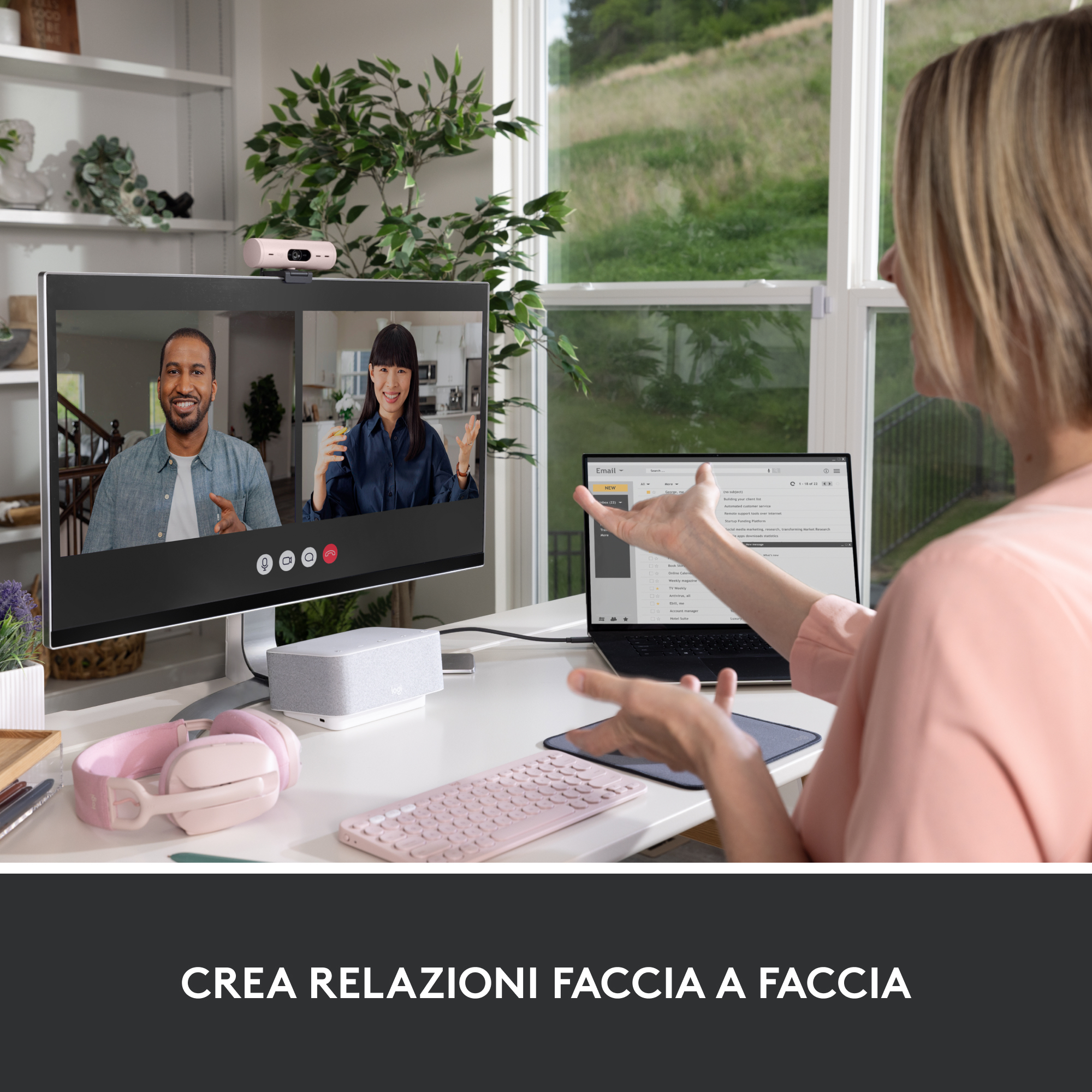 LOGITECH BRIO 500 FULL HD 1080P WEBCAM WITH LIGHT CORRECTION ROSE - Image 24