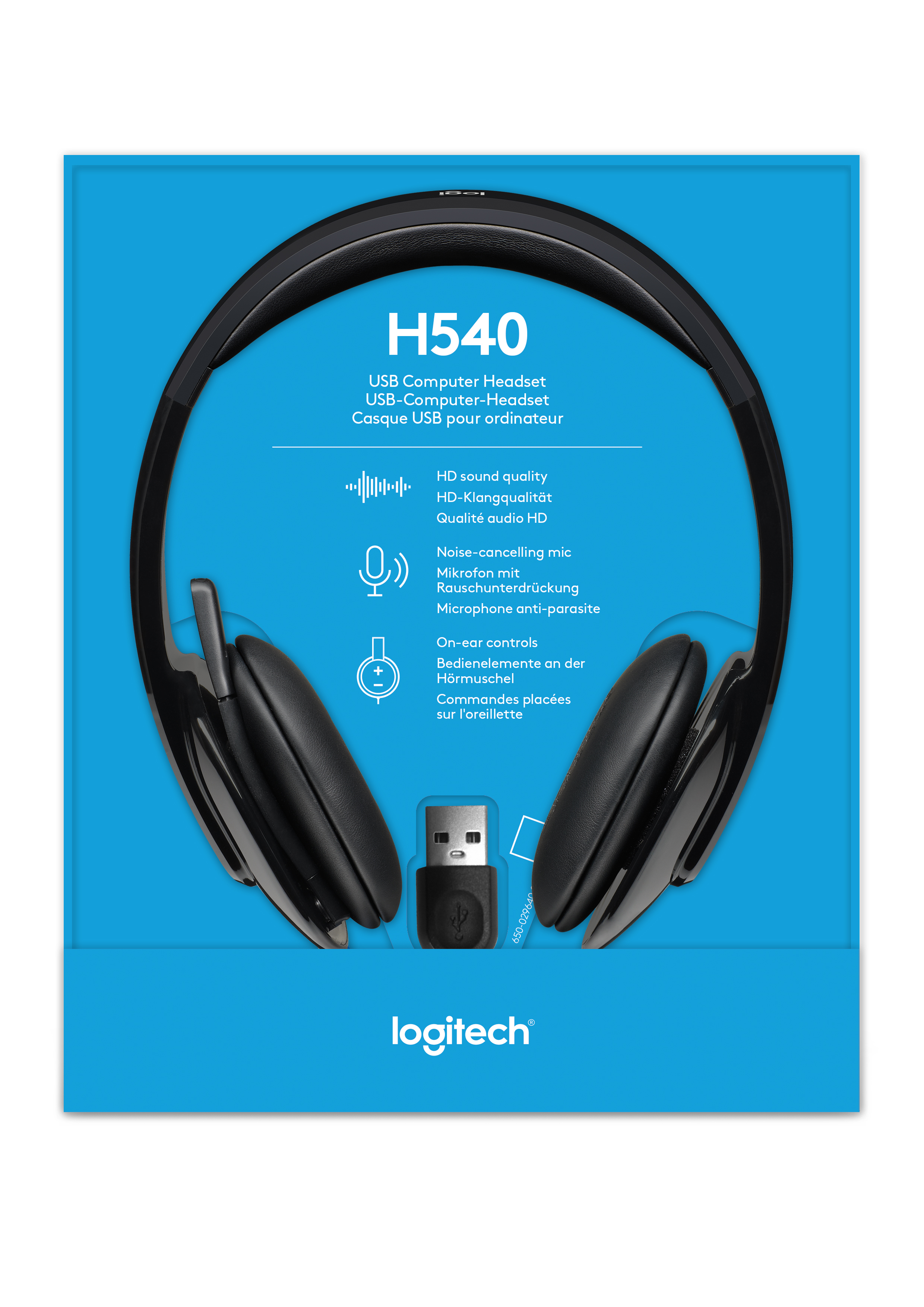 LOGITECH H540 USB COMPUTER HEADSET WITH HD SOUND AND ON-EAR CONTROLS - Image 15