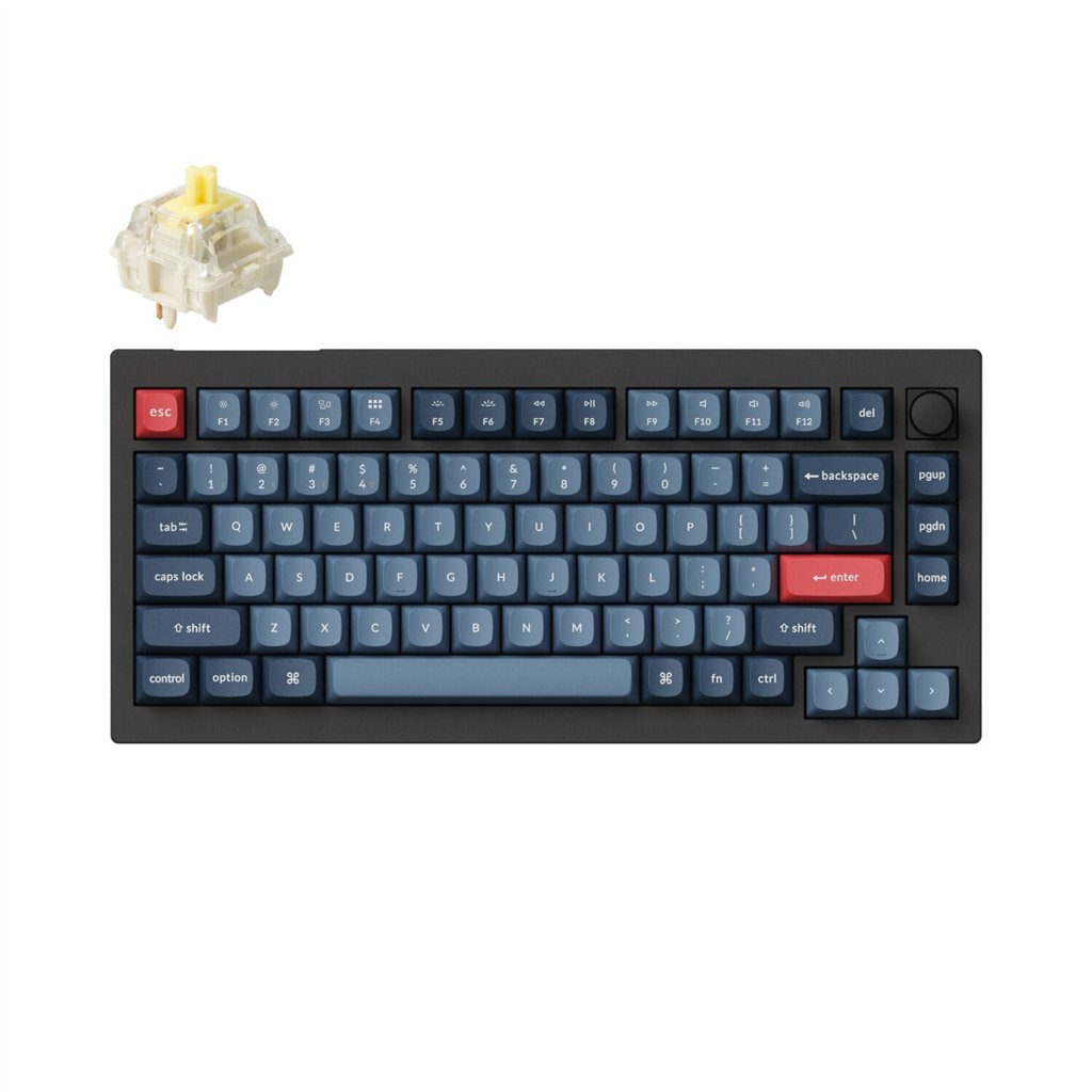 Keychron V1 Max QMK/VIA Wireless Custom Mechanical Keyboard | BANANA Switches – Black