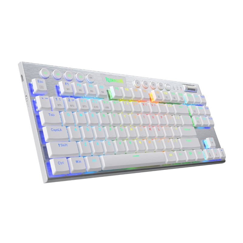 REDRAGON HORUS 87KEY RGB LED SUPER-SLIM ALU FRAME - White - Image 5