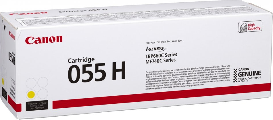 CANON 055 HIGH CAPACITY TONER CARTRIDGE (YELLOW)