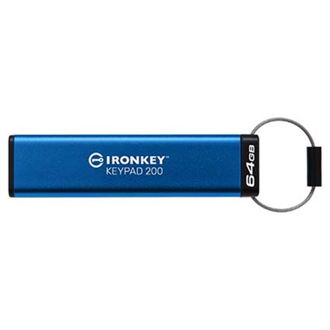 KINGSTON 64GB IRONKEY KEYPAD 200 FIPS 140-3 LVL 3 (PENDING) AES-256 ENCRYPTED