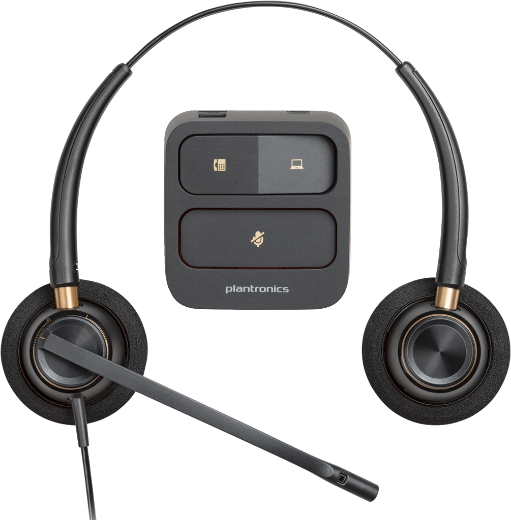 POLY ENCOREPRO 520 WITH QUICK DISCONNECT BINAURAL HEADSET (FOR EMEA)
