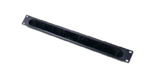1U CABLE PASS-THRU W/ BRUSH STRIP BLACK