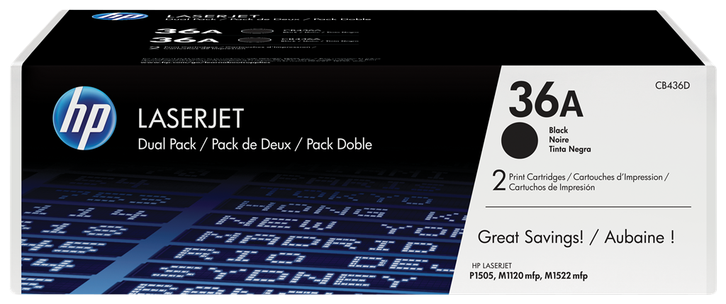 HP 36A BLACK TONER CARTRIDGE DUAL PACK