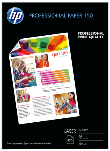 HP PRO LASER PAPER A4 150GSM 150SHT GLOSS