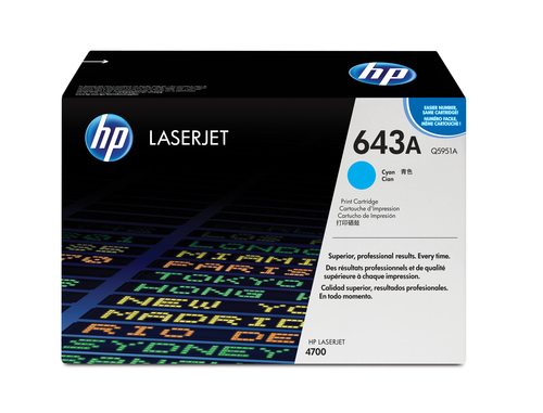 HP 643A COLOR LASERJET 4700 CYAN PRINT CARTRIDGE