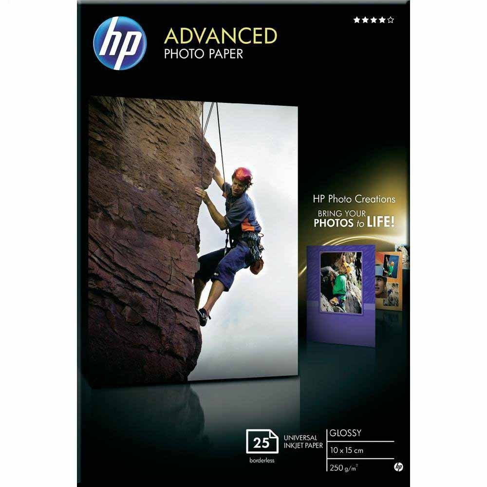 HP ADV PHOTO PAPER 10X15 GLOSSY 25SHTS