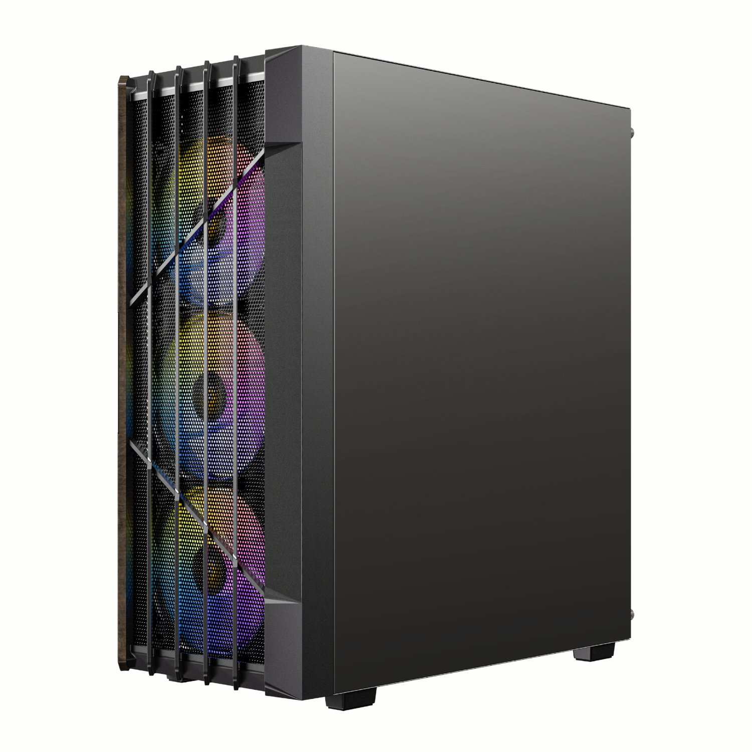 Antec AX63 Wood ARGB ATX Mid Tower Gaming Chassis - Black - Image 3