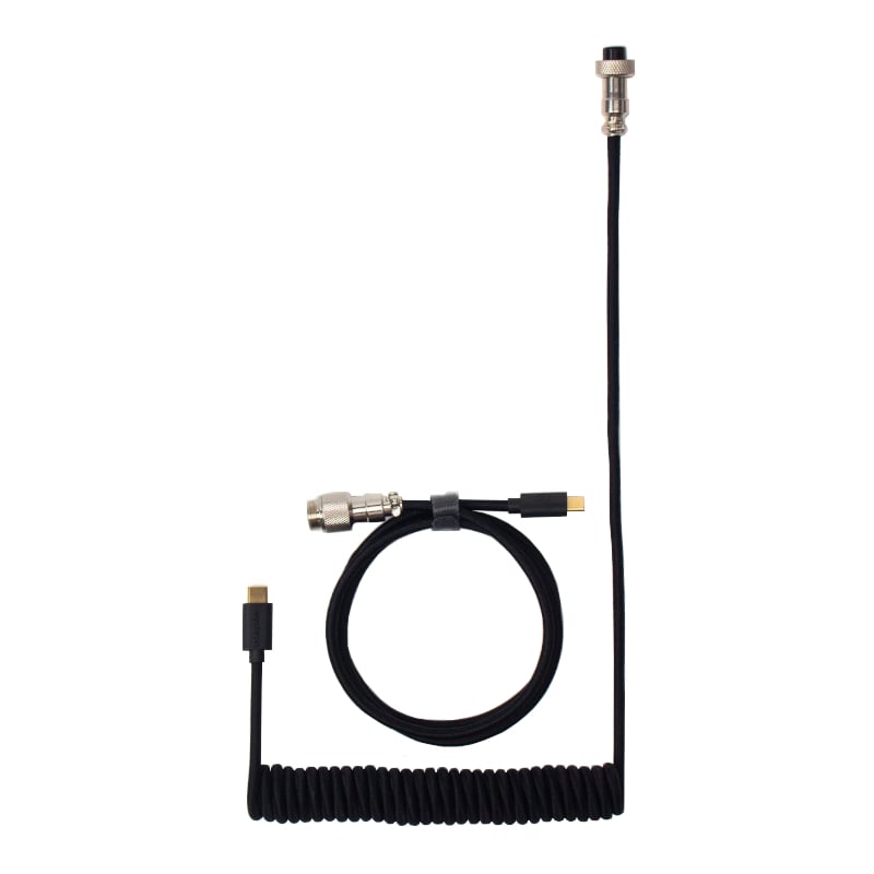 Keychron Coiled Aviator Cable - Black/Straight - Image 2