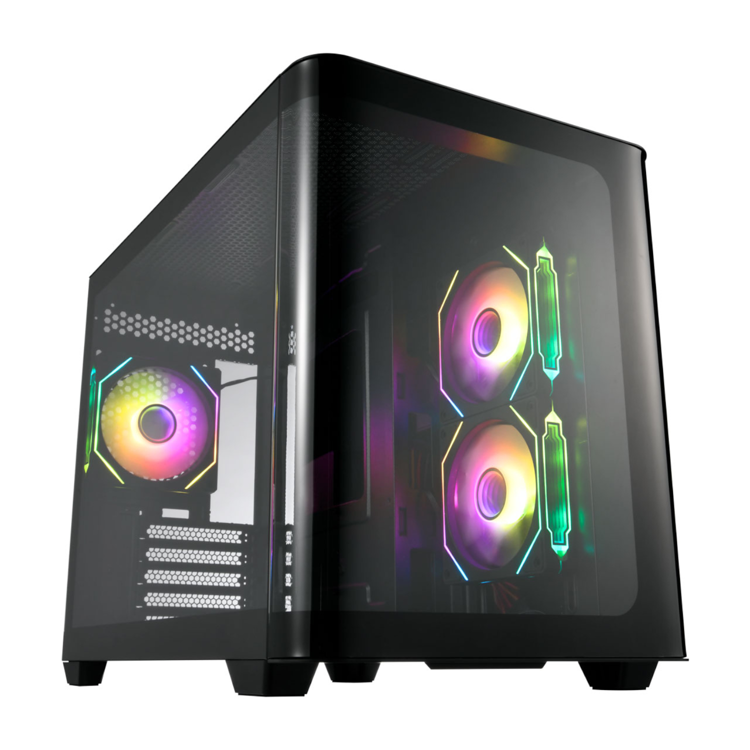 FSP S380 ARGB M-ATX Mid Tower Gaming Chassis - Black - Image 2