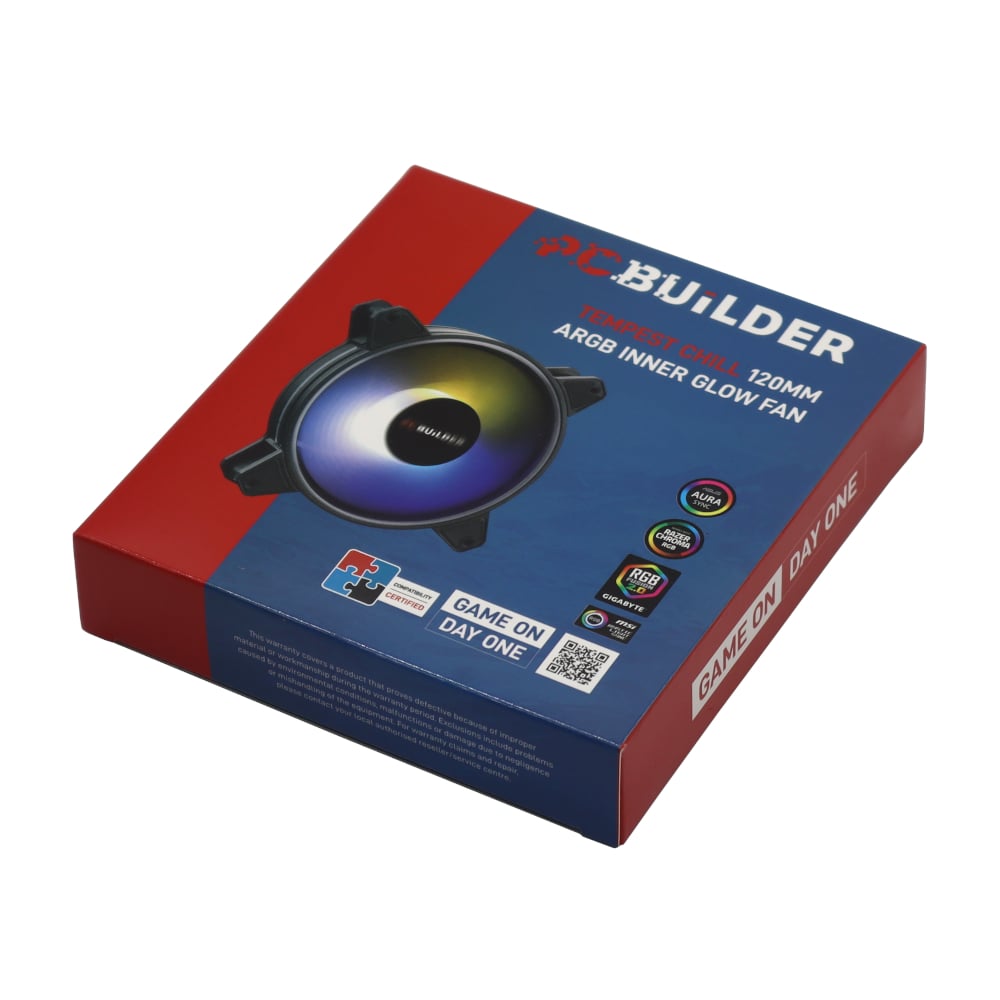 PCBuilder Tempest Chill 120MM ARGB Inner Glow Fan - Image 5