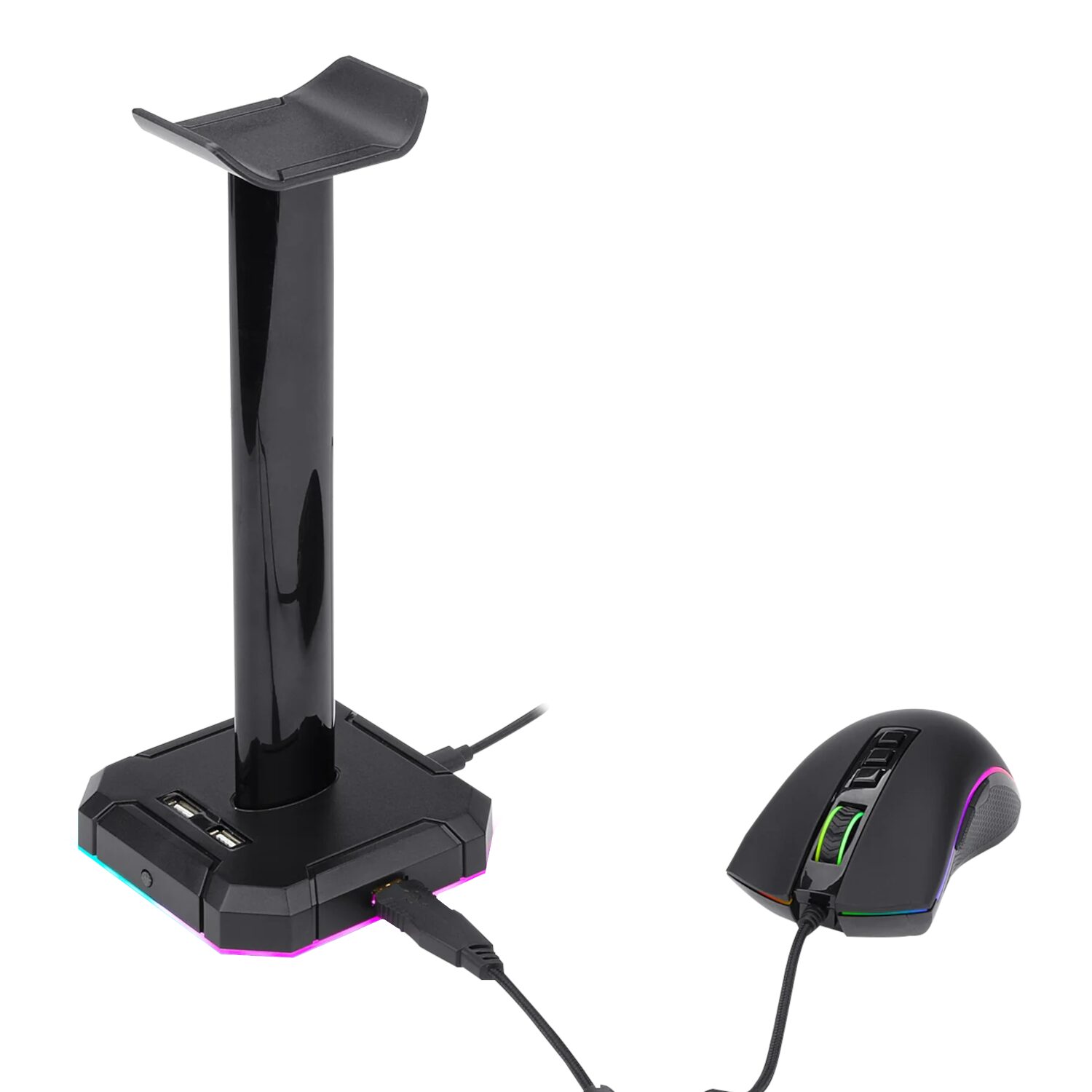 Redragon HA300 Scepter Pro RGB Headset Stand with USB Hub (4 x USB 2.0, RGB Lighting) - Image 2