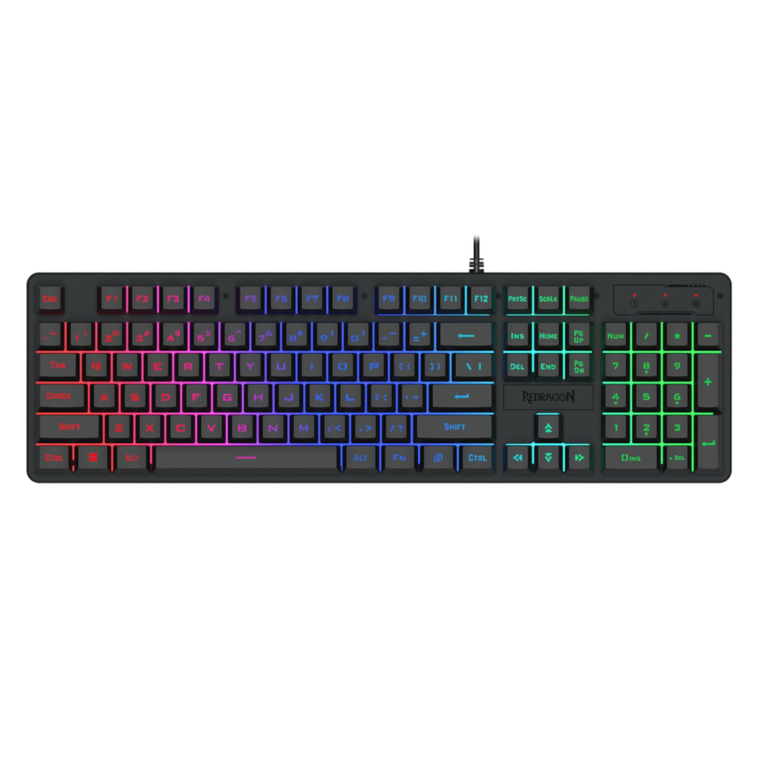 Redragon K521 Upgrade Rainbow LED 104-Key Membrane Gaming Keyboard