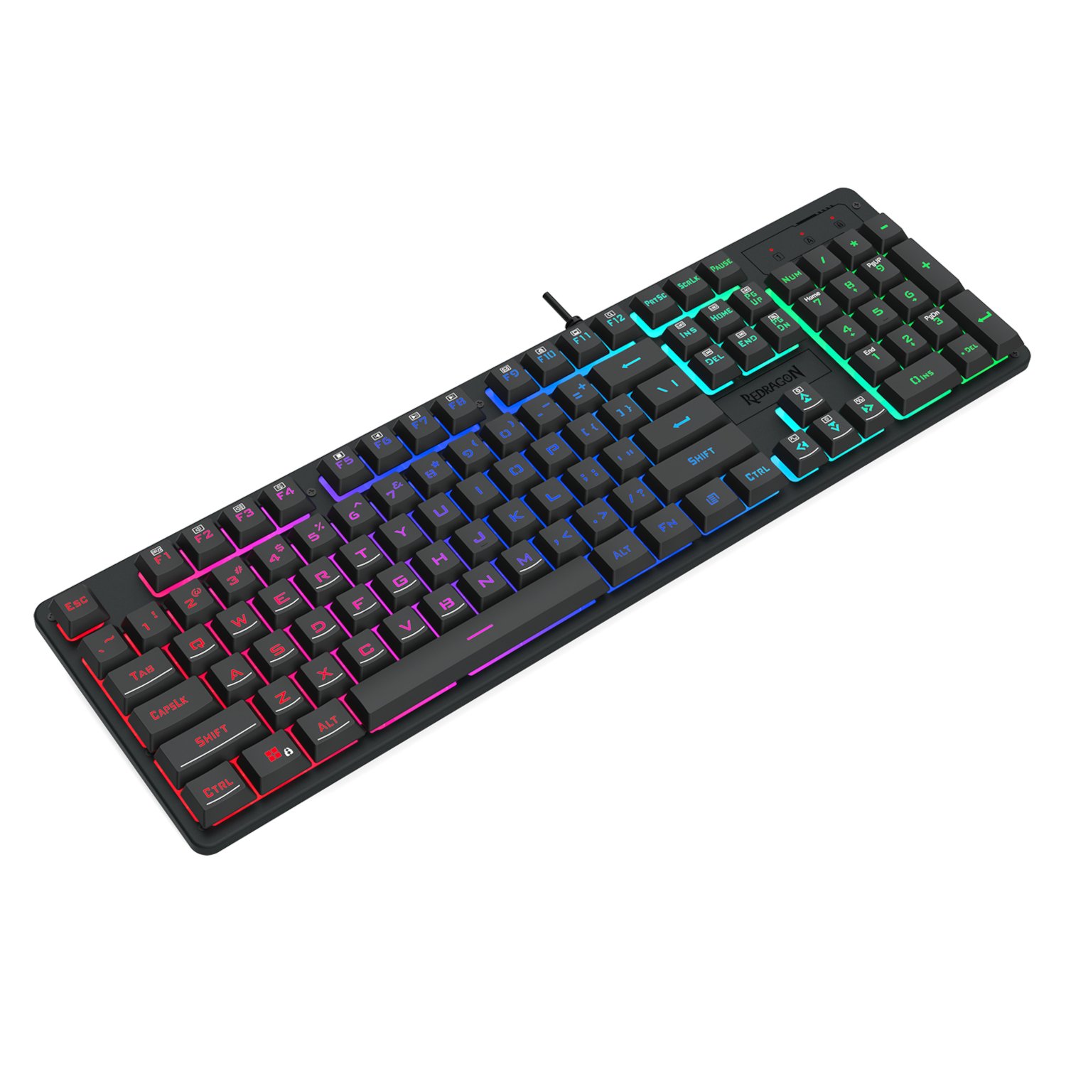 Redragon K521 Upgrade Rainbow LED 104-Key Membrane Gaming Keyboard - Image 2