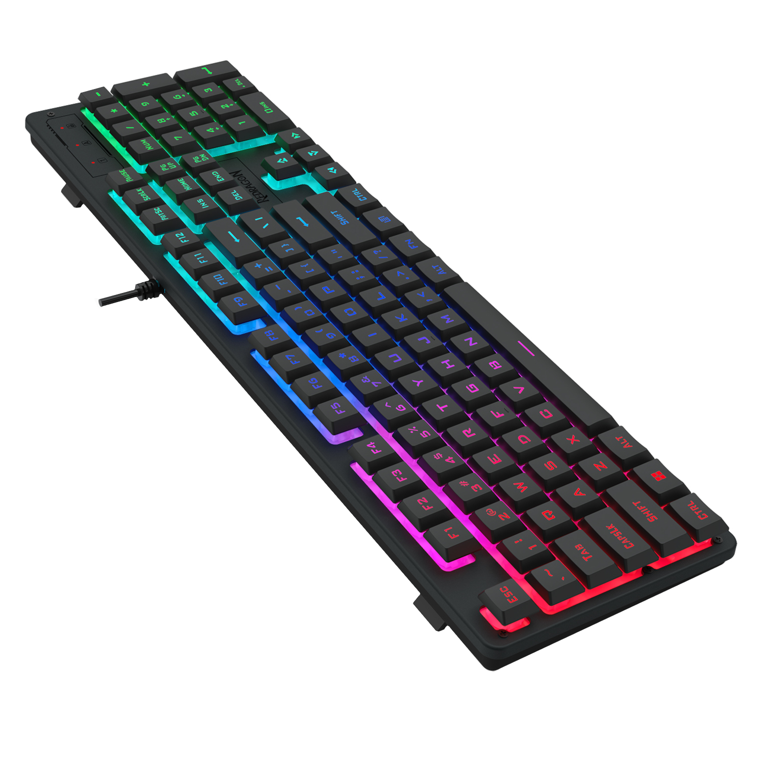 Redragon K521 Upgrade Rainbow LED 104-Key Membrane Gaming Keyboard - Image 3