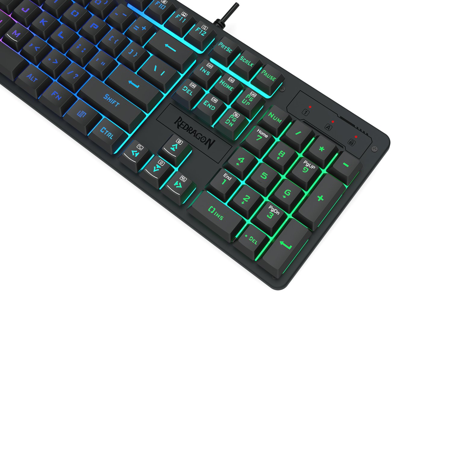 Redragon K521 Upgrade Rainbow LED 104-Key Membrane Gaming Keyboard - Image 6