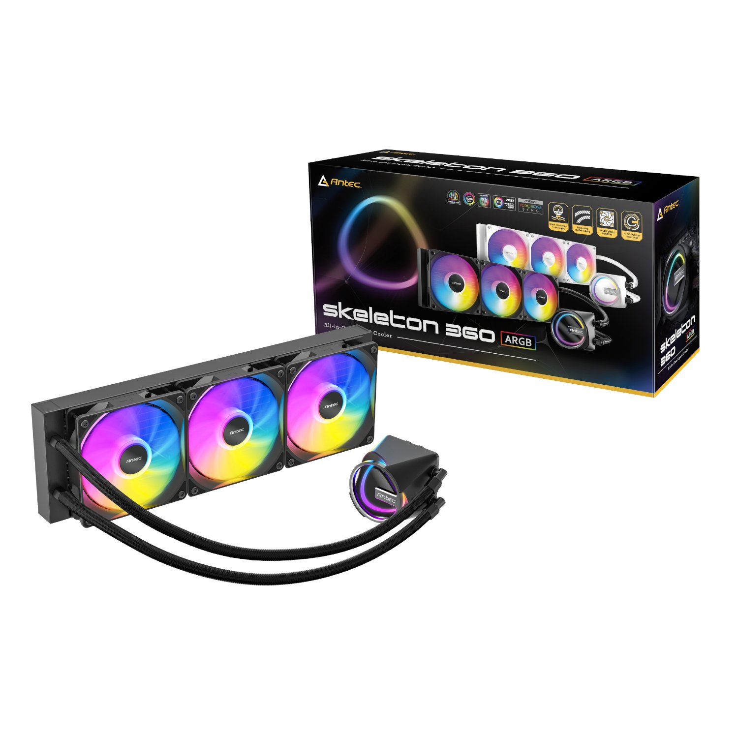 Antec Skeleton 360 ARGB CPU Liquid Cooler Black - Image 6