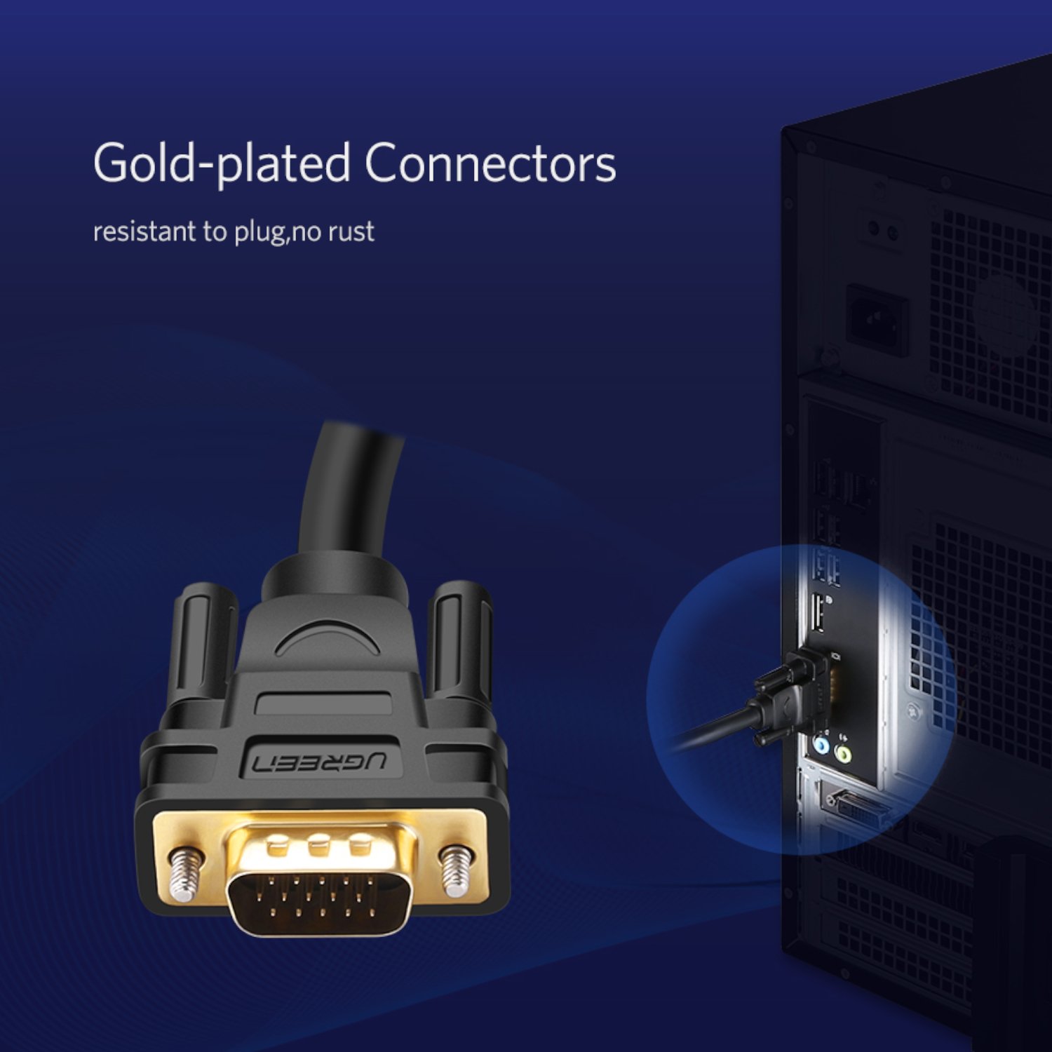 UGreen VG101 VGA Male to Male Cable 3M - Image 3