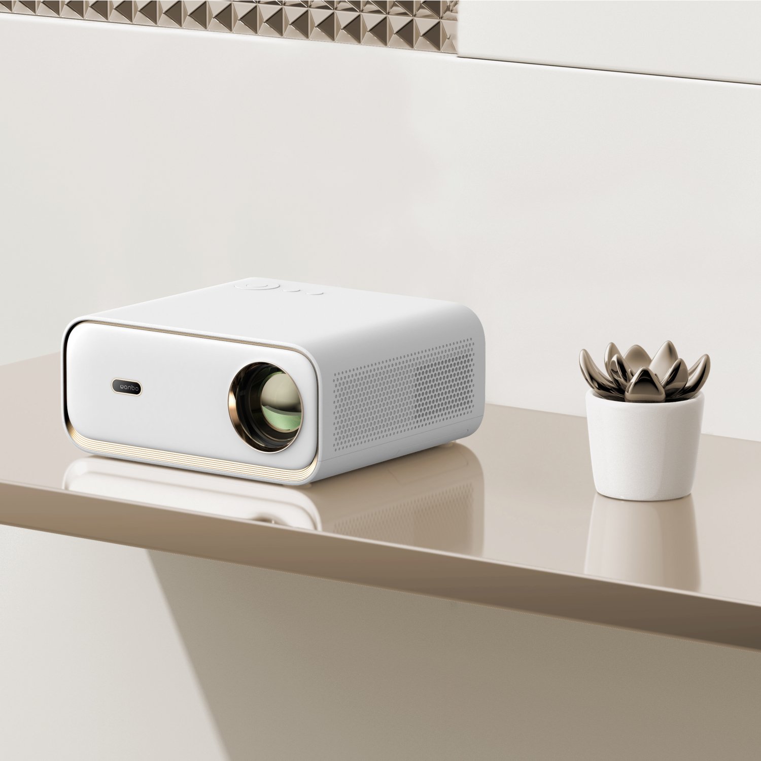 WANBO X5 1080P 1100ANSI Android 9.0 Smart Projector - White - Image 7