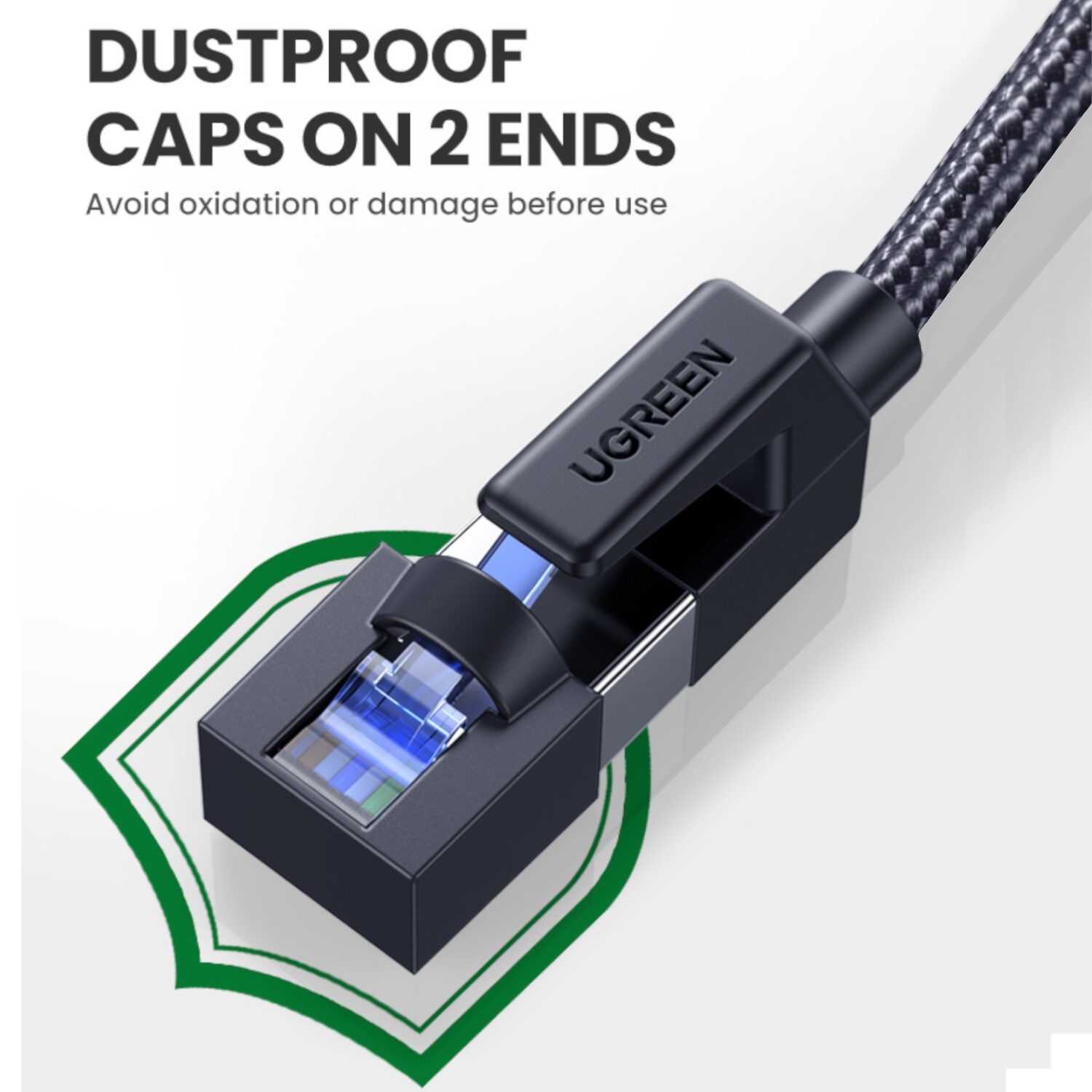 UGREEN Cat8 Nylon Braided Ethernet Cable - 40Gbps with Modular Plugs - 5m - Image 4